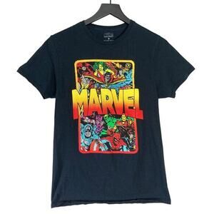 Marvel Women's Superheroes Graphic‎ T-Shirt Black Size S Casual Top